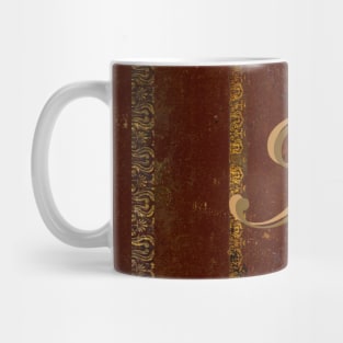 Distressed Leather Book Cover Design Initial I Mug